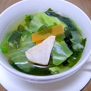 回鍋肉ミックスdeワカメと野菜スープ